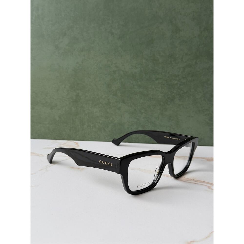 NEW Gucci GG1428O Black Unisex Square Eyeglasses Frames - Picture 3 of 10